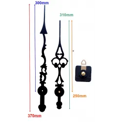 Mécanisme + aiguilles ciselées extra-longues 25/30cm