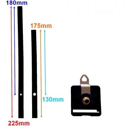 mécanisme horloge aiguilles XXL droites extra-longues 20/30cm