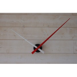 Horloge géante minimaliste Blanche-Rouge
