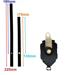 Mécanisme d'horloge à balancier + aiguilles droites longues 13 et 18cm DIY