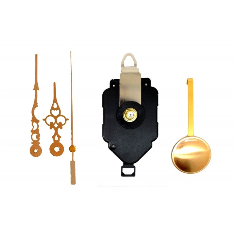 mécanisme horloge pendule quartz à balancier aiguilles style dorées 6.8/9.8cm 