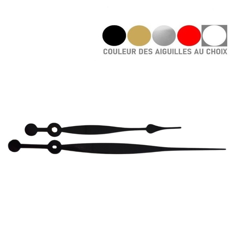 Aiguilles d'horloge de forme pointe de 17 et 22cm