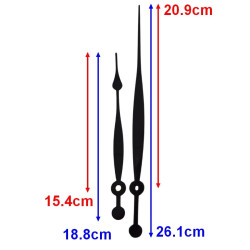Aiguilles d'horloge de forme pointe de 17 et 22cm