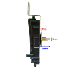 Mécanisme d'horloge à balancier + aiguilles droites bouts arrondis 8.5/12cm