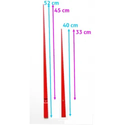 Aiguilles droites géantes 33/45cm rouge