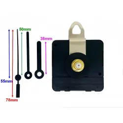 Mécanisme d'horloge AU CHOIX + aiguilles droites très courtes 3,8/5m